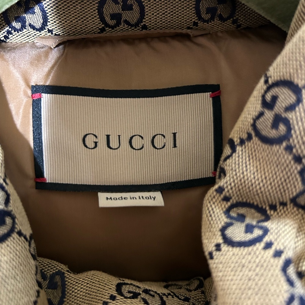 Men's Gucci GG canvas down puffer jacket size 52/extra large made in Italy - Picture 9 of 12